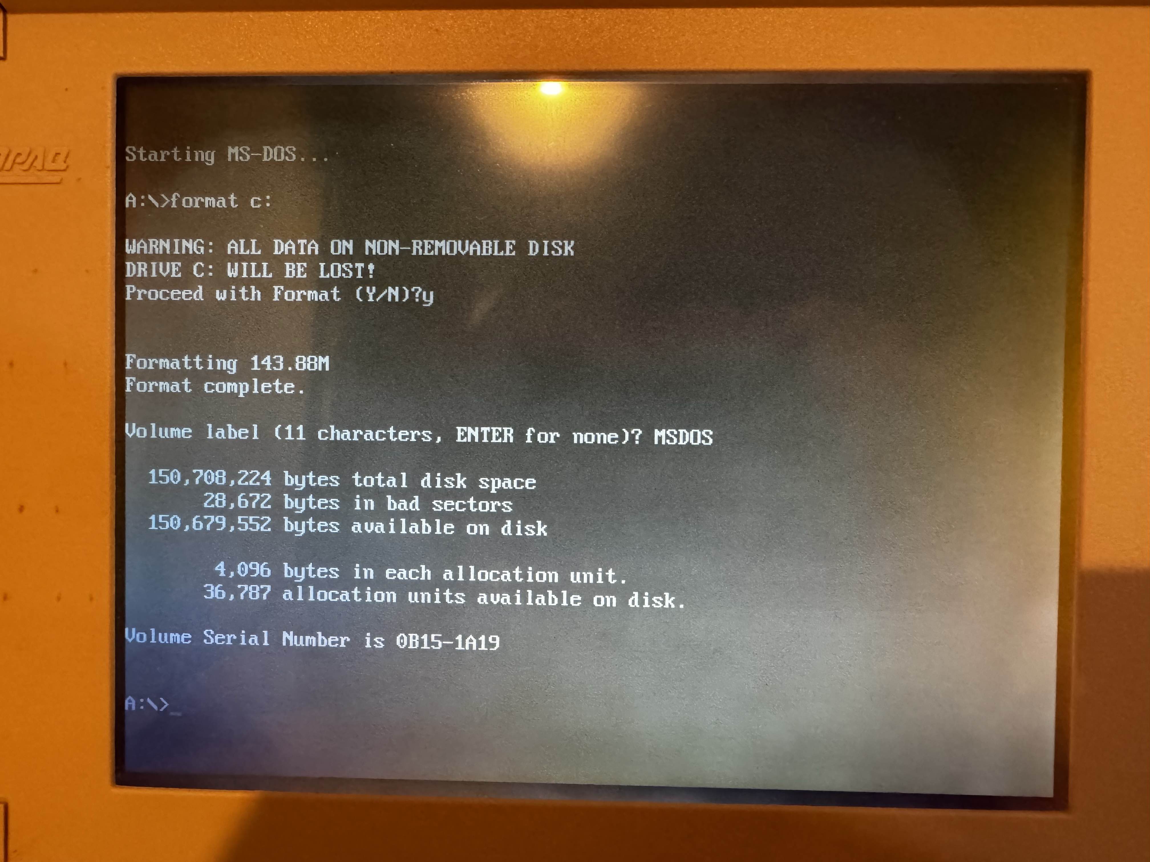 formatting partition